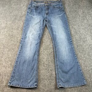 Drama Jeans Women's Size 14 Embellished Pockets Flare Leg Denim Blue